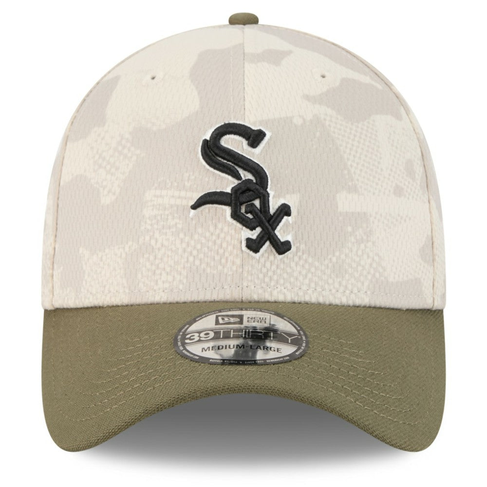 Chicago White Sox 2025 Armed Forces Day 39THIRTY Flex Hat Light Beige/Olive