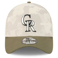 Colorado Rockies 2025 Armed Forces Day 39THIRTY Flex Hat Light Beige/Olive