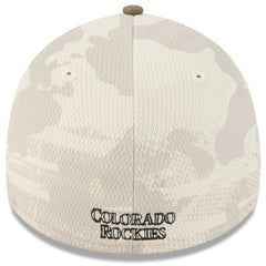 Colorado Rockies 2025 Armed Forces Day 39THIRTY Flex Hat Light Beige/Olive