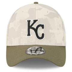 Kansas City Royals 2025 Armed Forces Day 39THIRTY Flex Hat Light Beige/Olive