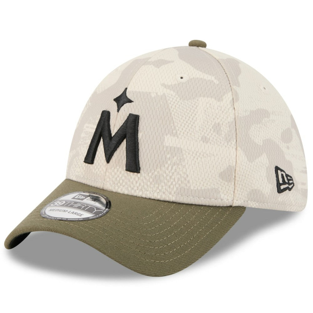 Minnesota Twins 2025 Armed Forces Day 39THIRTY Flex Hat Light Beige/Olive