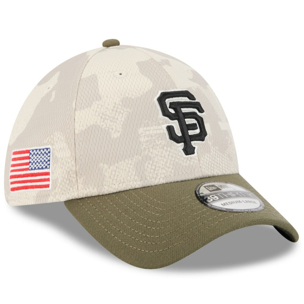 San Francisco Giants 2025 Armed Forces Day 39THIRTY Flex Hat Light Beige/Olive
