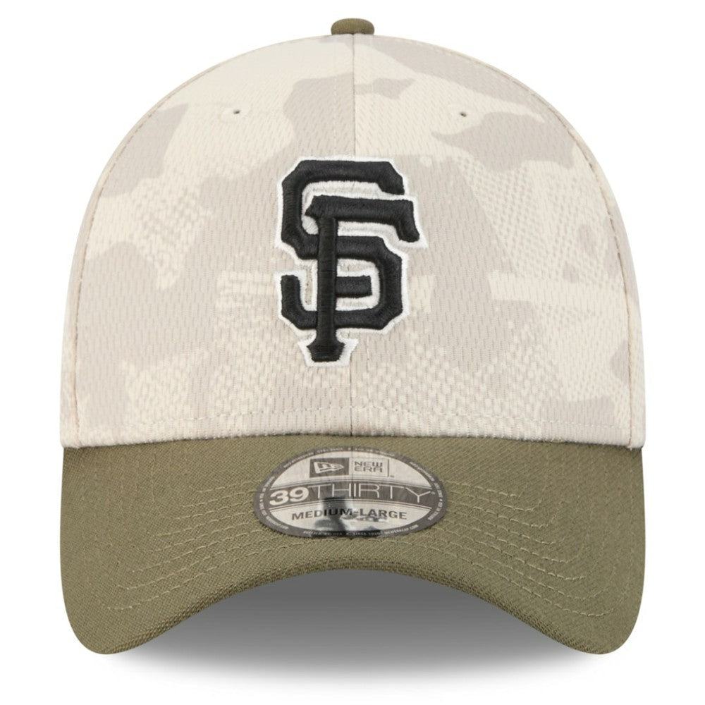 San Francisco Giants 2025 Armed Forces Day 39THIRTY Flex Hat Light Beige/Olive