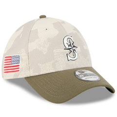 Seattle Mariners 2025 Armed Forces Day 39THIRTY Flex Hat Light Beige/Olive