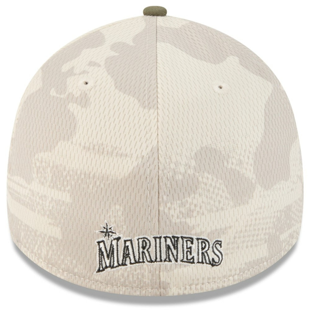 Seattle Mariners 2025 Armed Forces Day 39THIRTY Flex Hat Light Beige/Olive