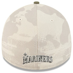 Seattle Mariners 2025 Armed Forces Day 39THIRTY Flex Hat Light Beige/Olive