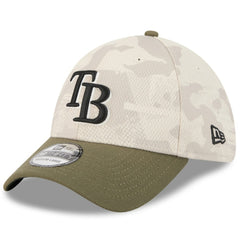 Tampa Bay Rays 2025 Armed Forces Day 39THIRTY Flex Hat Light Beige/Olive