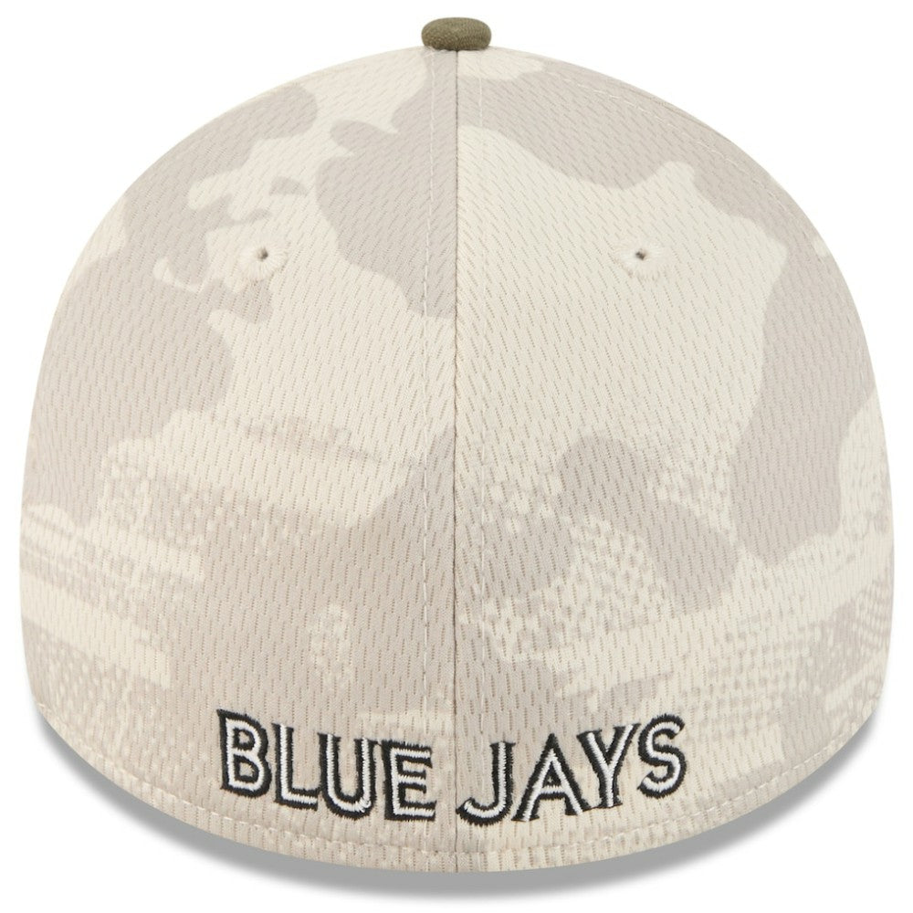 Toronto Blue Jays 2025 Armed Forces Day 39THIRTY Flex Hat Light Beige/Olive