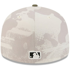 Miami Marlins 2025 Armed Forces Day 59FIFTY Fitted Hat Light Beige/Olive