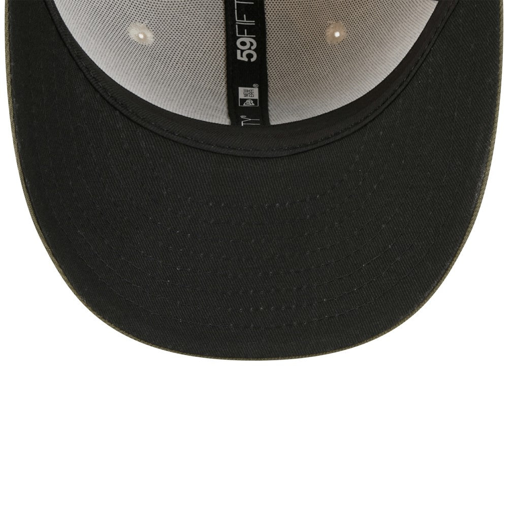 Miami Marlins 2025 Armed Forces Day 59FIFTY Fitted Hat Light Beige/Olive