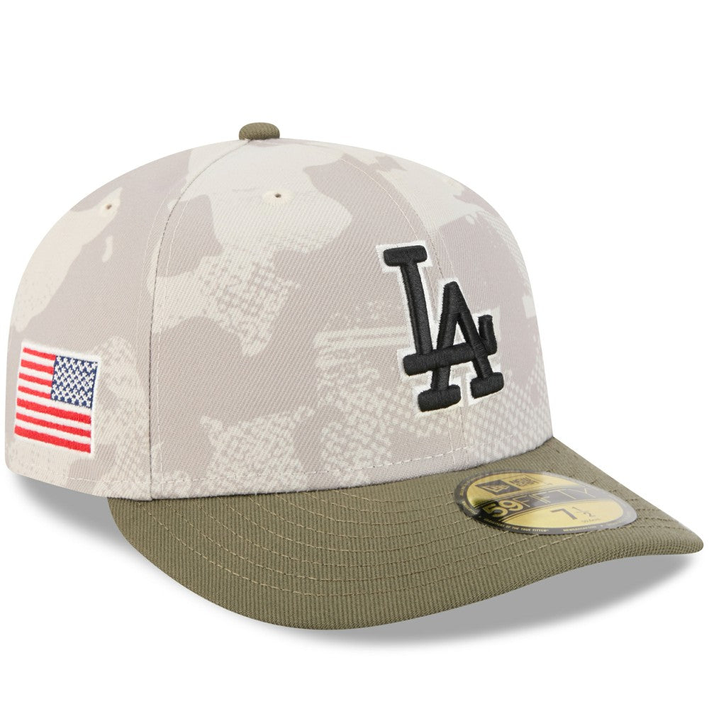 Los Angeles Dodgers 2025 Armed Forces Day 59FIFTY Fitted Hat Light Beige/Olive
