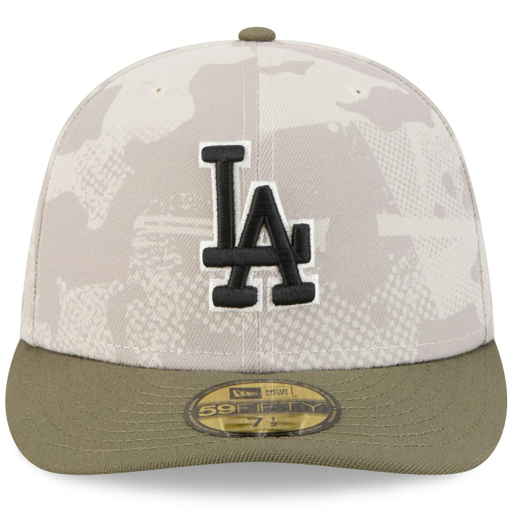 Los Angeles Dodgers 2025 Armed Forces Day 59FIFTY Fitted Hat Light Beige/Olive