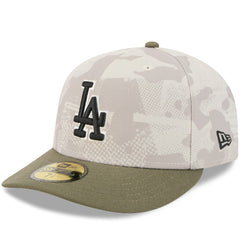 Los Angeles Dodgers 2025 Armed Forces Day 59FIFTY Fitted Hat Light Beige/Olive