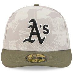 Athletics 2025 Armed Forces Day 59FIFTY Fitted Hat Light Beige/Olive