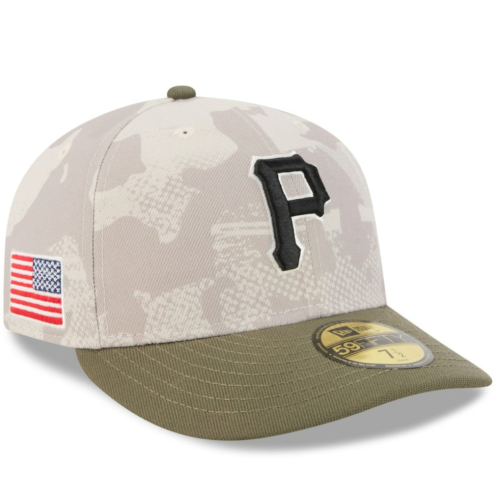 Pittsburgh Pirates 2025 Armed Forces Day 59FIFTY Fitted Hat Light Beige/Olive