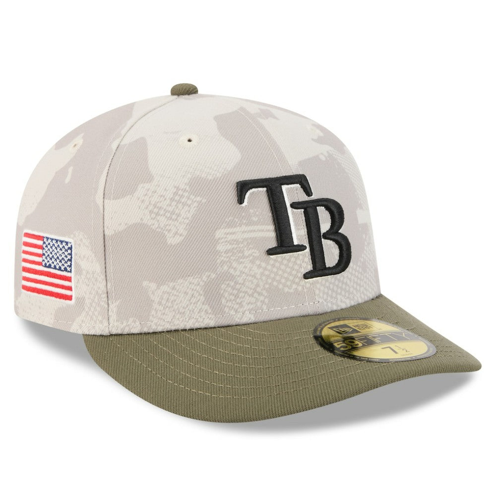 Tampa Bay Rays 2025 Armed Forces Day 59FIFTY Fitted Hat Light Beige/Olive