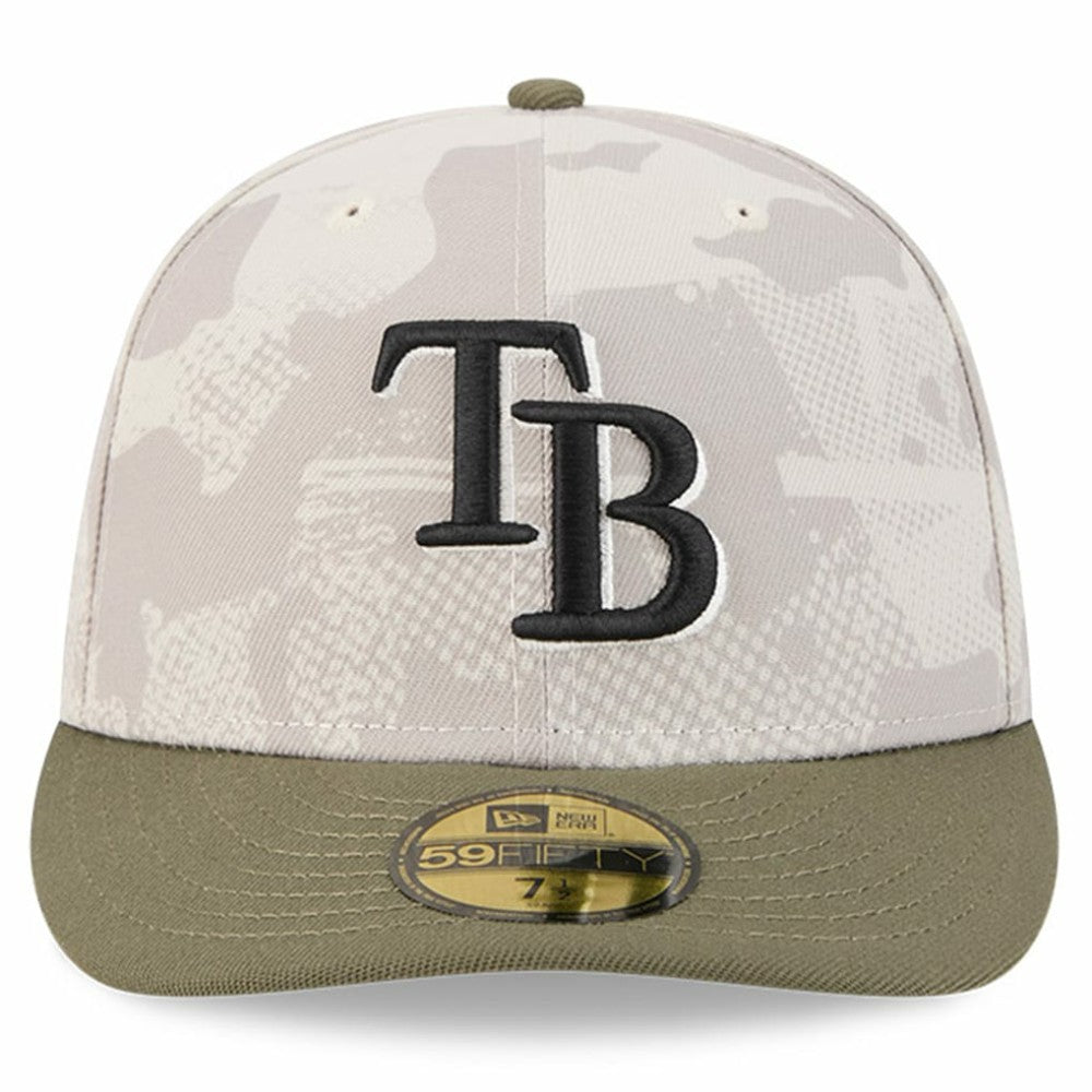 Tampa Bay Rays 2025 Armed Forces Day 59FIFTY Fitted Hat Light Beige/Olive