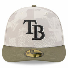 Tampa Bay Rays 2025 Armed Forces Day 59FIFTY Fitted Hat Light Beige/Olive