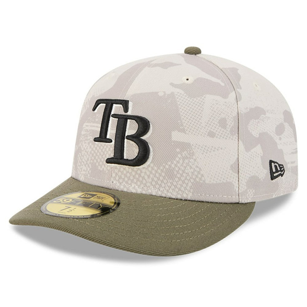 Tampa Bay Rays 2025 Armed Forces Day 59FIFTY Fitted Hat Light Beige/Olive