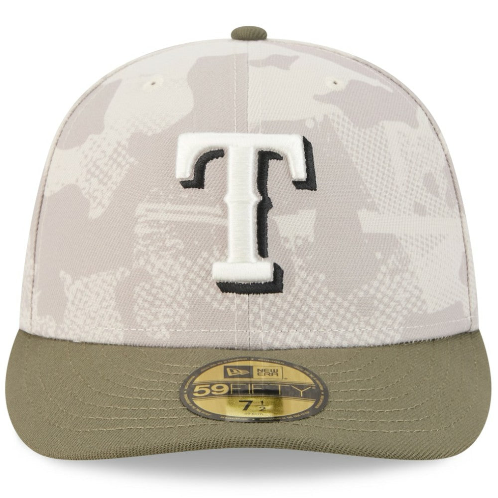 Texas Rangers 2025 Armed Forces Day 59FIFTY Fitted Hat Light Beige/Olive