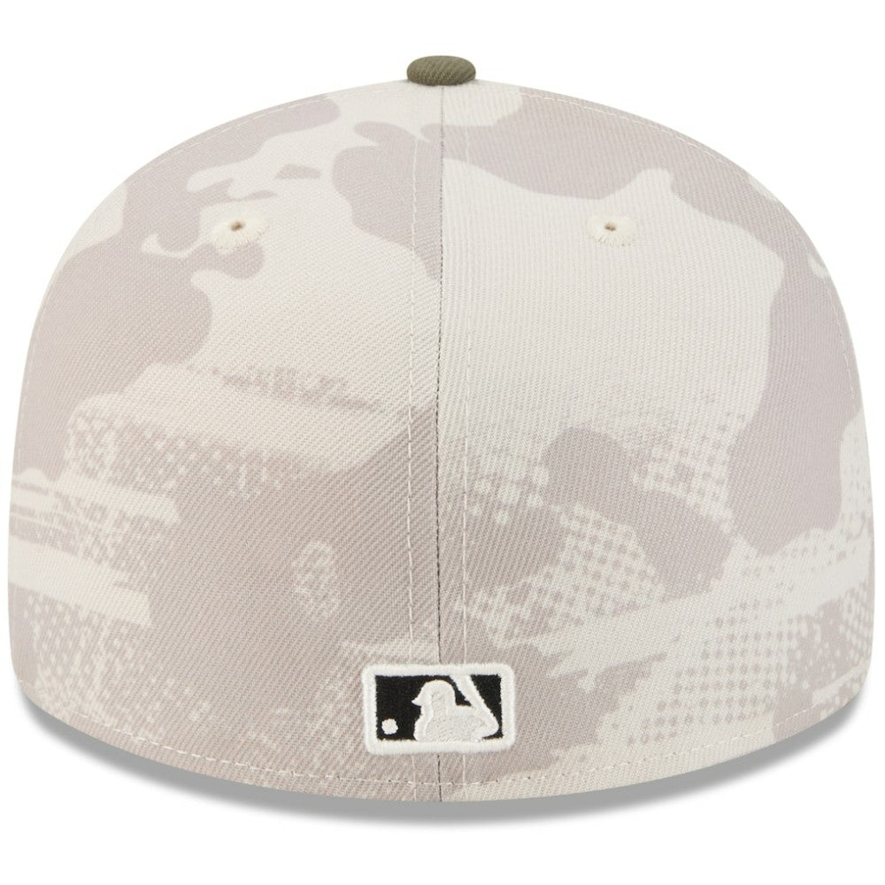 Texas Rangers 2025 Armed Forces Day 59FIFTY Fitted Hat Light Beige/Olive
