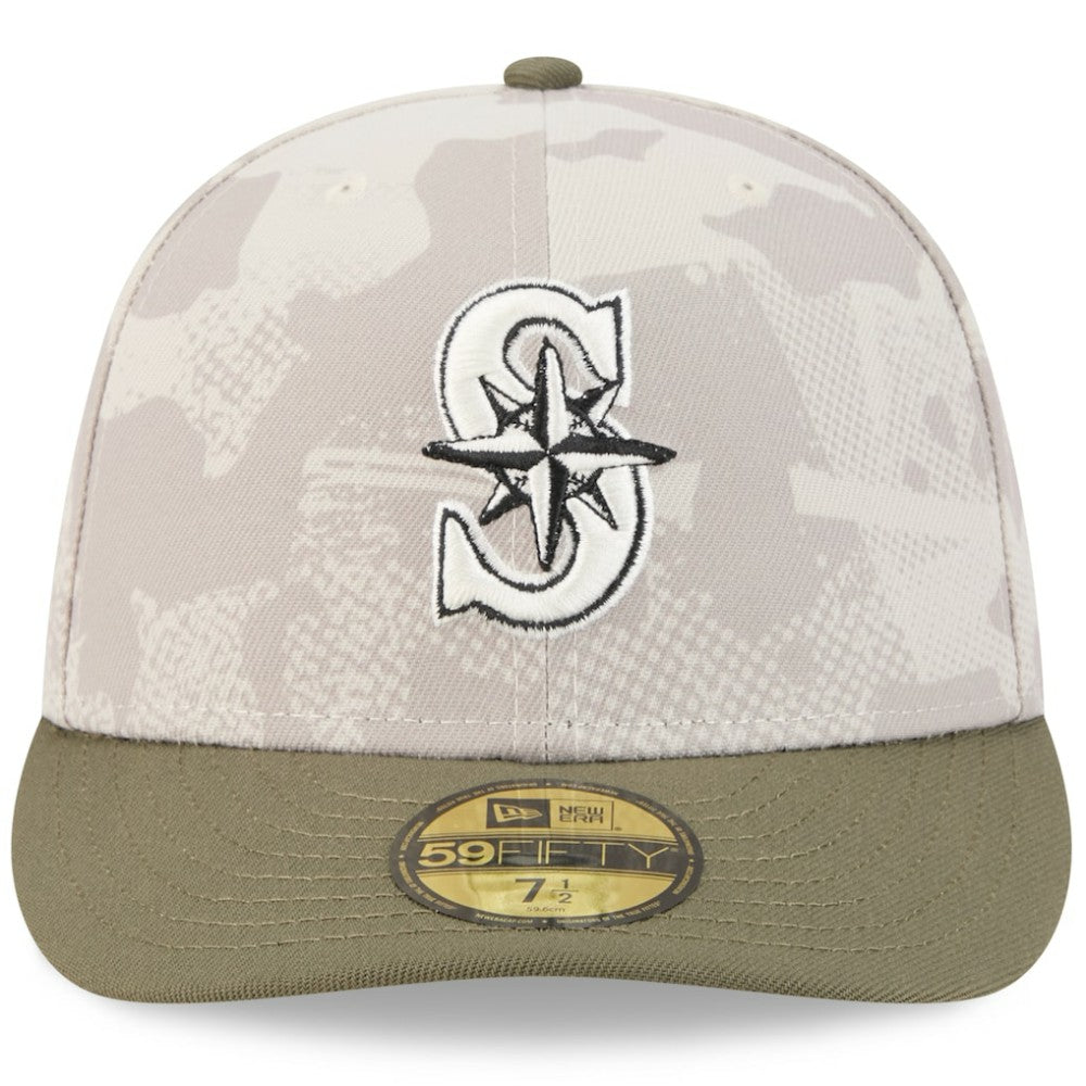 Seattle Mariners 2025 Armed Forces Day 59FIFTY Fitted Hat Light Beige/Olive