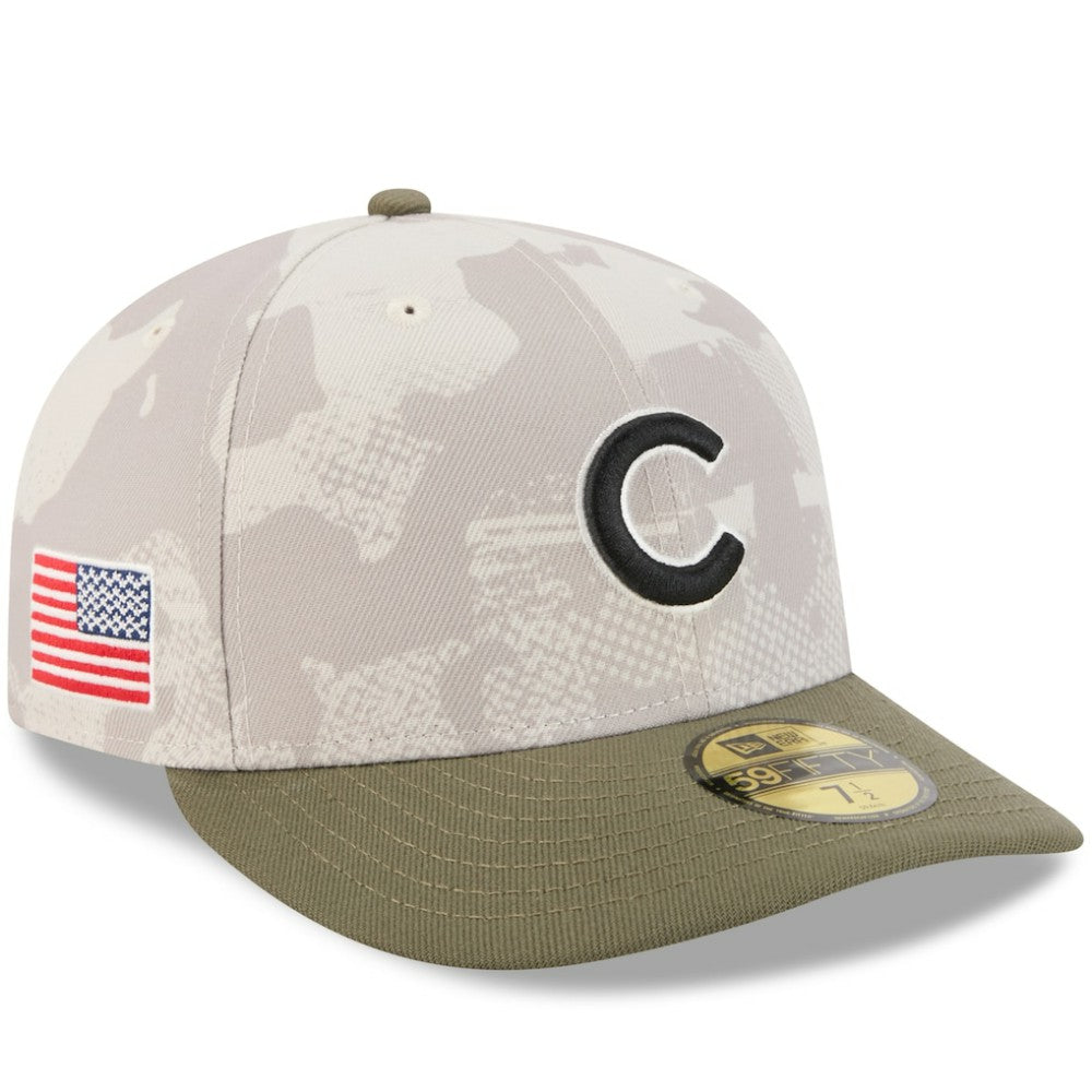 Chicago Cubs 2025 Armed Forces Day 59FIFTY Fitted Hat Light Beige/Olive