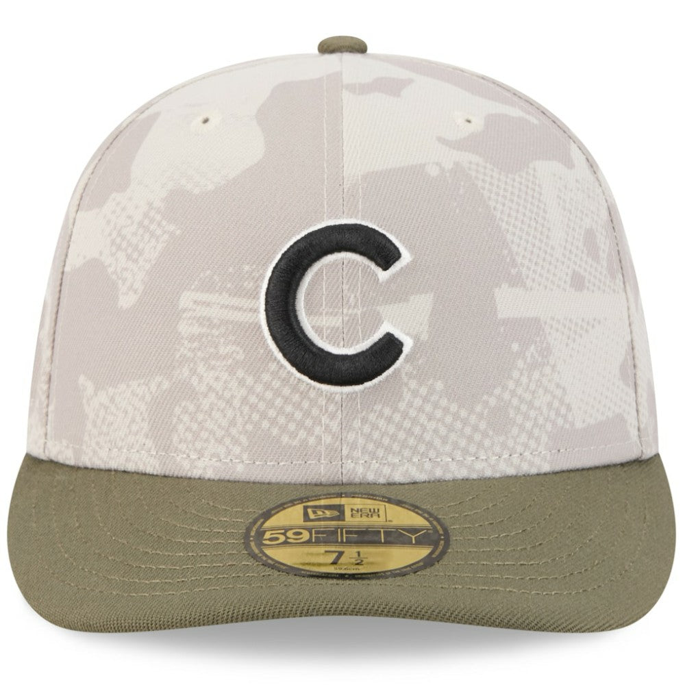 Chicago Cubs 2025 Armed Forces Day 59FIFTY Fitted Hat Light Beige/Olive