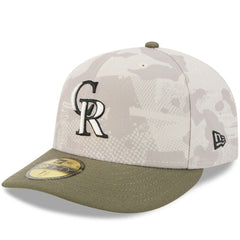 Colorado Rockies 2025 Armed Forces Day 59FIFTY Fitted Hat Light Beige/Olive