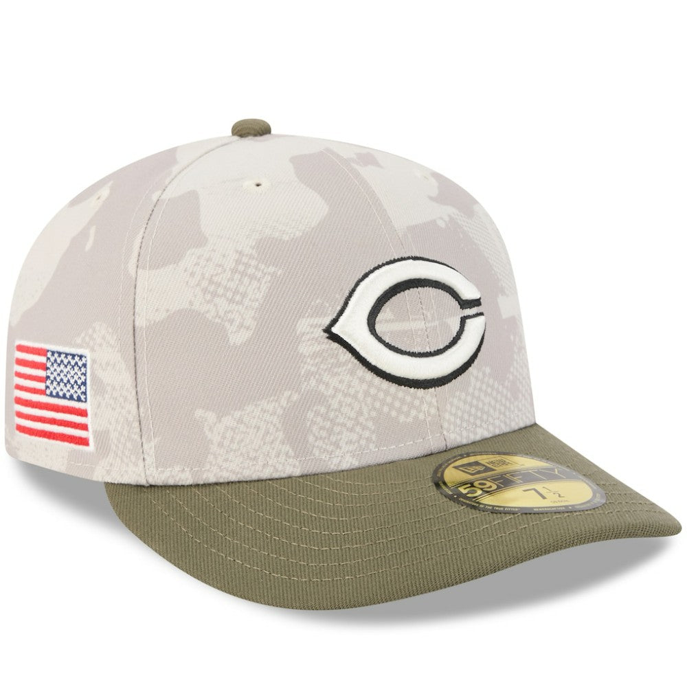 Cincinnati Reds 2025 Armed Forces Day 59FIFTY Fitted Hat Light Beige/Olive