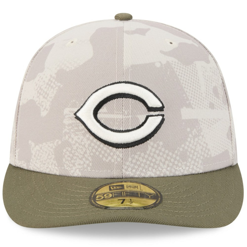 Cincinnati Reds 2025 Armed Forces Day 59FIFTY Fitted Hat Light Beige/Olive