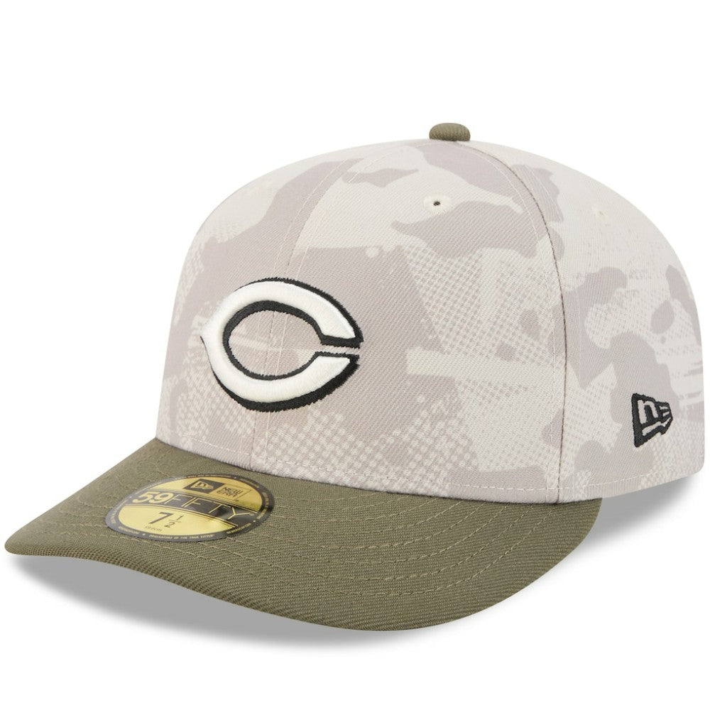 Cincinnati Reds 2025 Armed Forces Day 59FIFTY Fitted Hat Light Beige/Olive