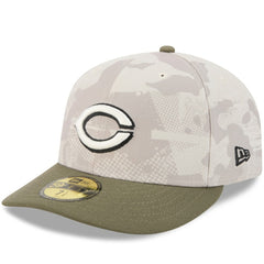 Cincinnati Reds 2025 Armed Forces Day 59FIFTY Fitted Hat Light Beige/Olive