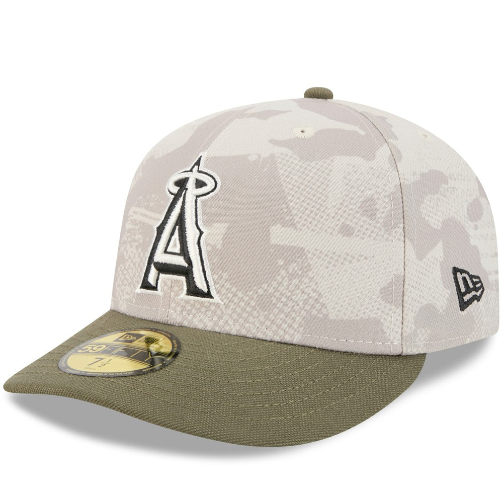 Los Angeles Angels 2025 Armed Forces Day 59FIFTY Fitted Hat Light Beige/Olive