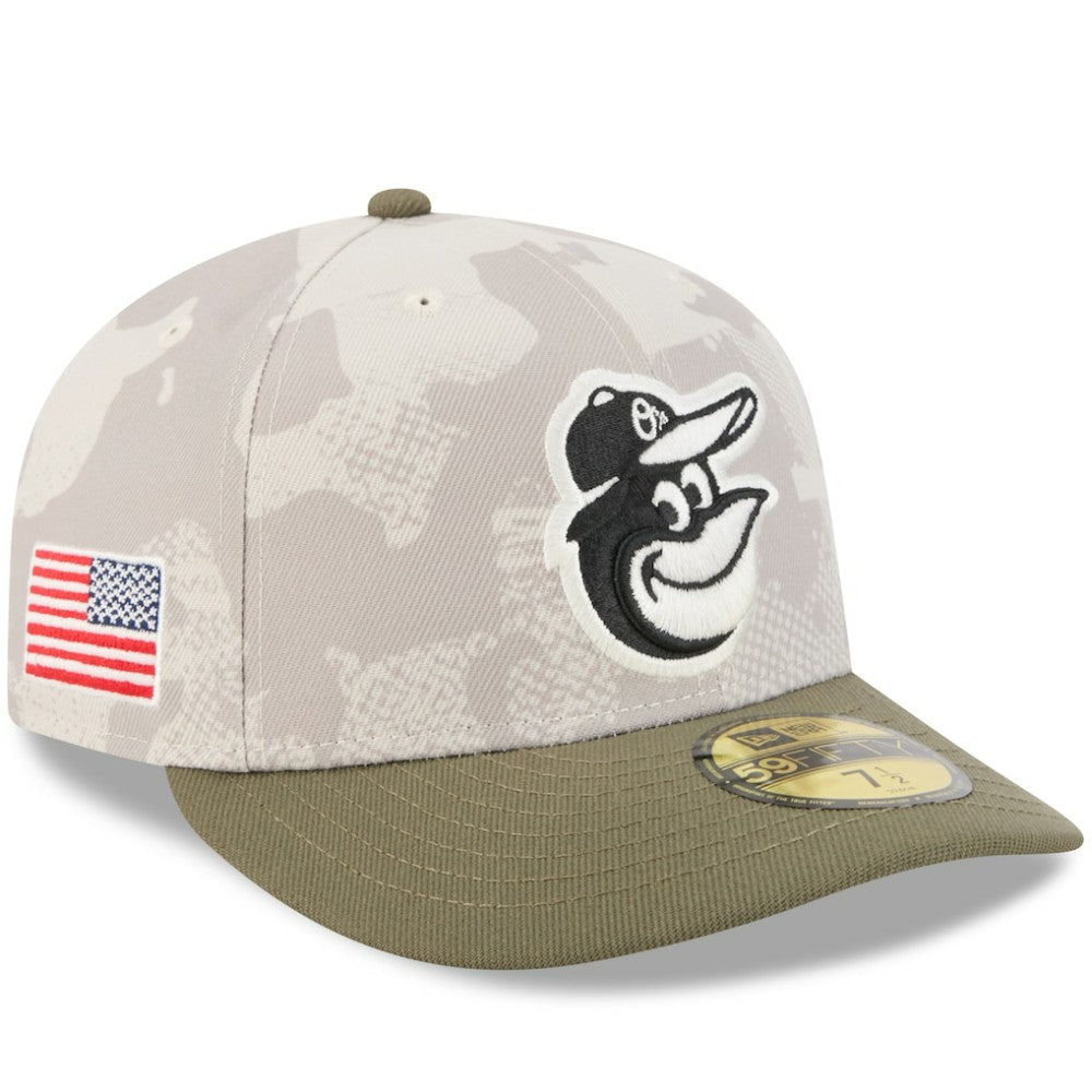 Baltimore Orioles 2025 Armed Forces Day 59FIFTY Fitted Hat Light Beige/Olive