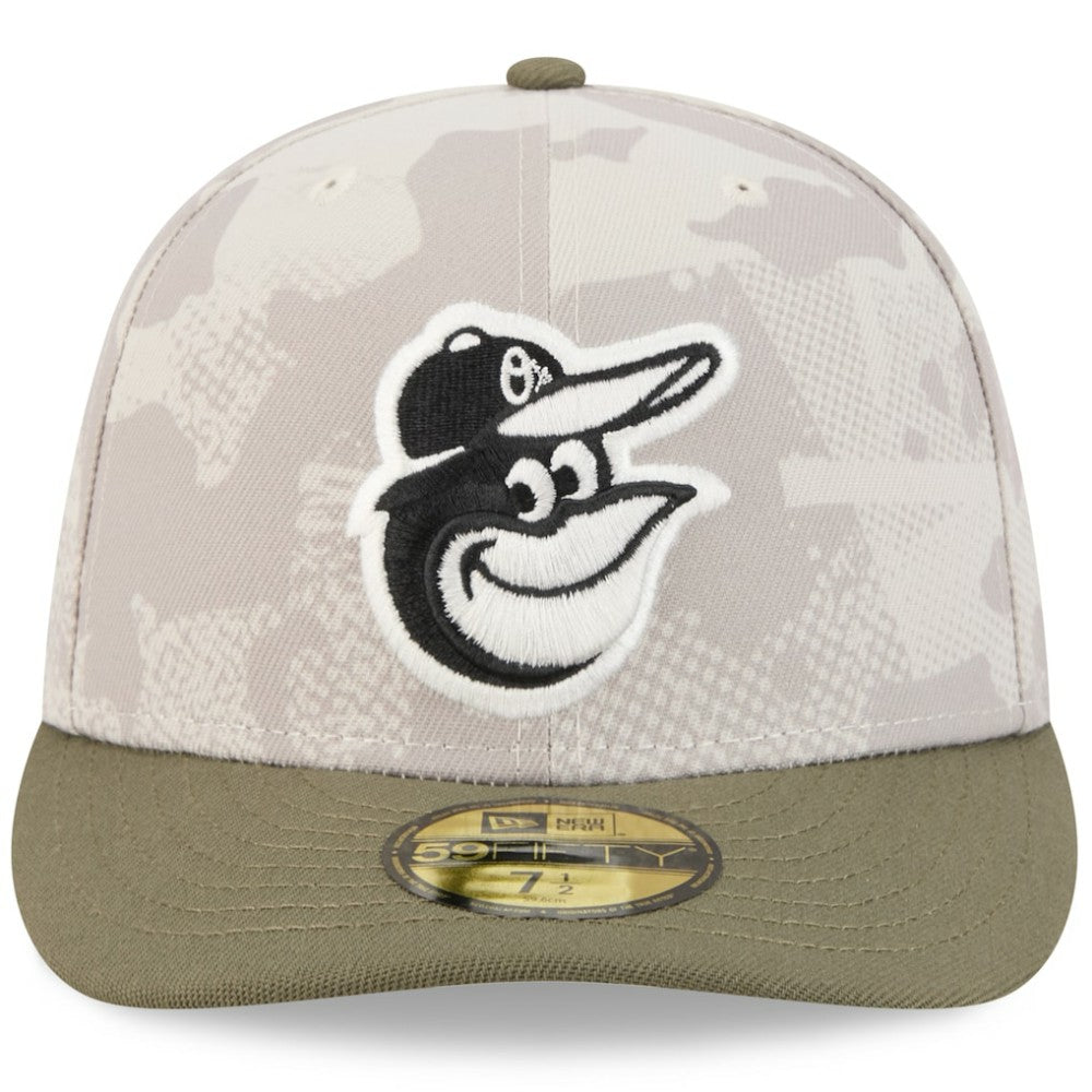 Baltimore Orioles 2025 Armed Forces Day 59FIFTY Fitted Hat Light Beige/Olive