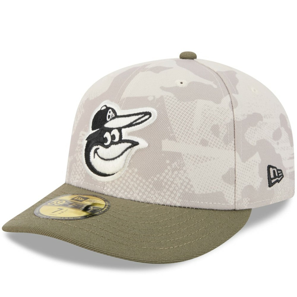 Baltimore Orioles 2025 Armed Forces Day 59FIFTY Fitted Hat Light Beige/Olive