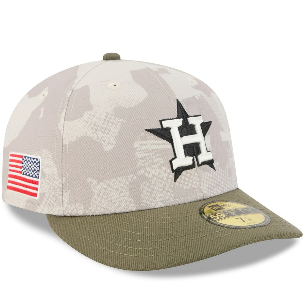 Houston Astros 2025 Armed Forces Day 59FIFTY Fitted Hat Light Beige/Olive