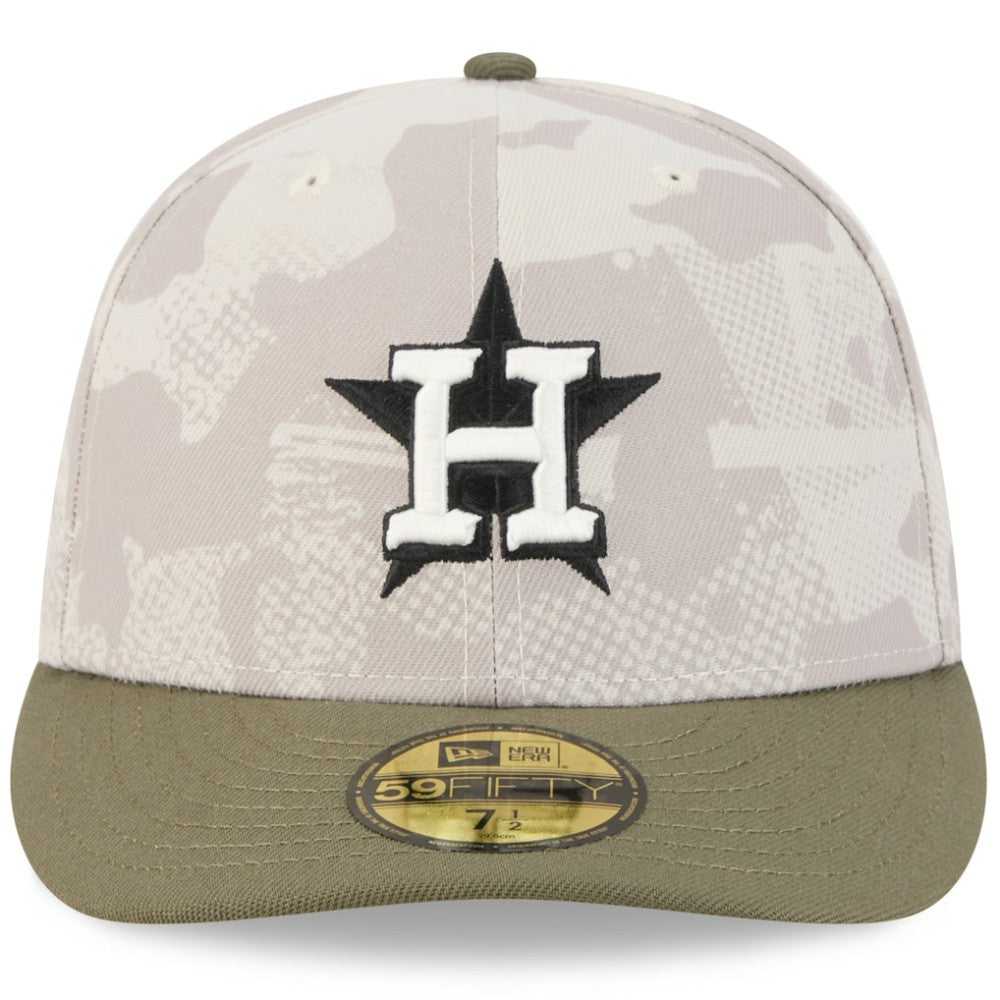 Houston Astros 2025 Armed Forces Day 59FIFTY Fitted Hat Light Beige/Olive