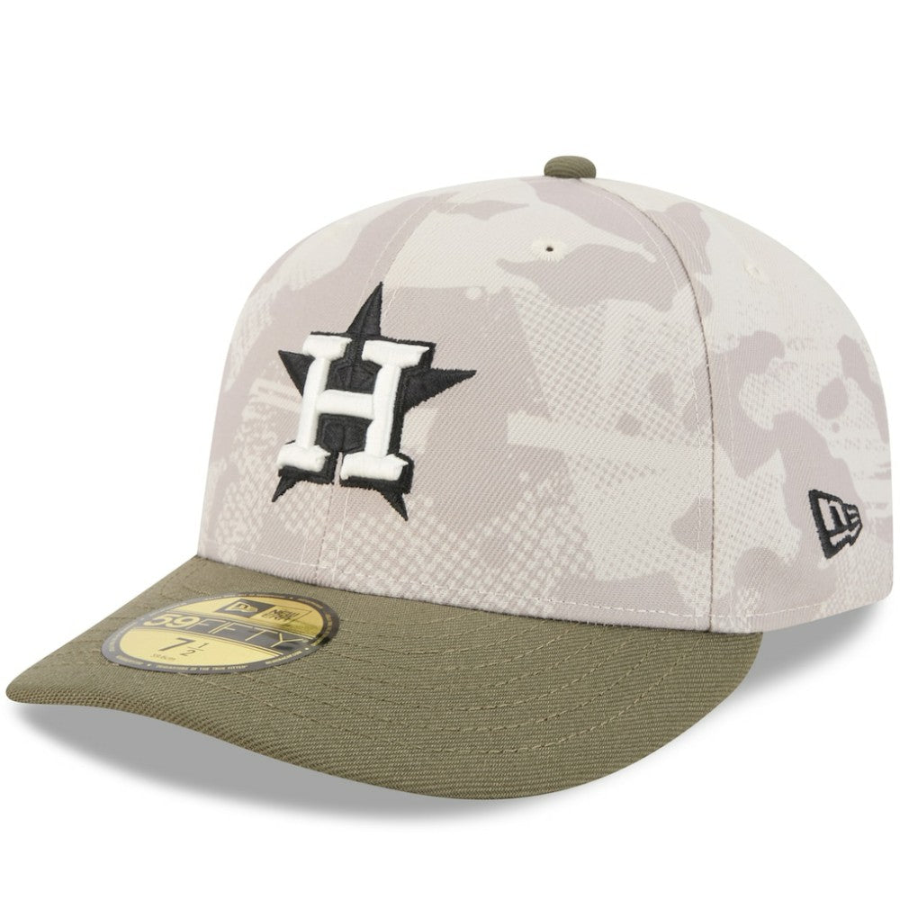 Houston Astros 2025 Armed Forces Day 59FIFTY Fitted Hat Light Beige/Olive