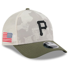 Pittsburgh Pirates 2025 Armed Forces Day 9FORTY M-Crown A-Frame Adjustable Hat Light Beige/Olive