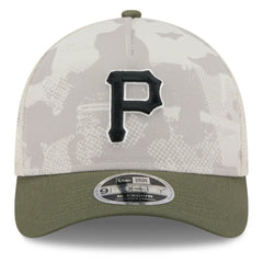 Pittsburgh Pirates 2025 Armed Forces Day 9FORTY M-Crown A-Frame Adjustable Hat Light Beige/Olive
