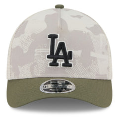 Los Angeles Dodgers 2025 Armed Forces Day 9FORTY M-Crown A-Frame Adjustable Hat Light Beige/Olive