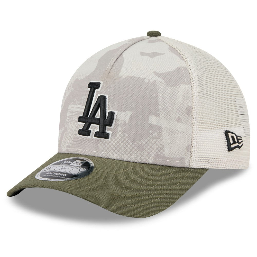 Los Angeles Dodgers 2025 Armed Forces Day 9FORTY M-Crown A-Frame Adjustable Hat Light Beige/Olive