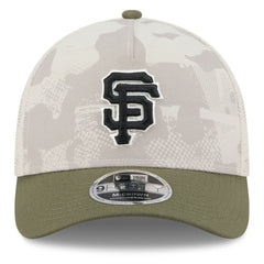 San Francisco Giants 2025 Armed Forces Day 9FORTY M-Crown A-Frame Adjustable Hat Light Beige/Olive