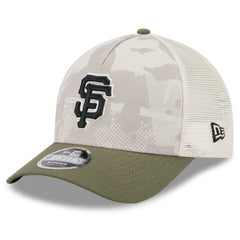 San Francisco Giants 2025 Armed Forces Day 9FORTY M-Crown A-Frame Adjustable Hat Light Beige/Olive