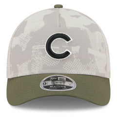 Chicago Cubs 2025 Armed Forces Day 9FORTY M-Crown A-Frame Adjustable Hat Light Beige/Olive