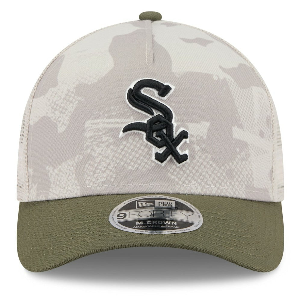 Chicago White Sox 2025 Armed Forces Day 9FORTY M-Crown A-Frame Adjustable Hat Light Beige/Olive
