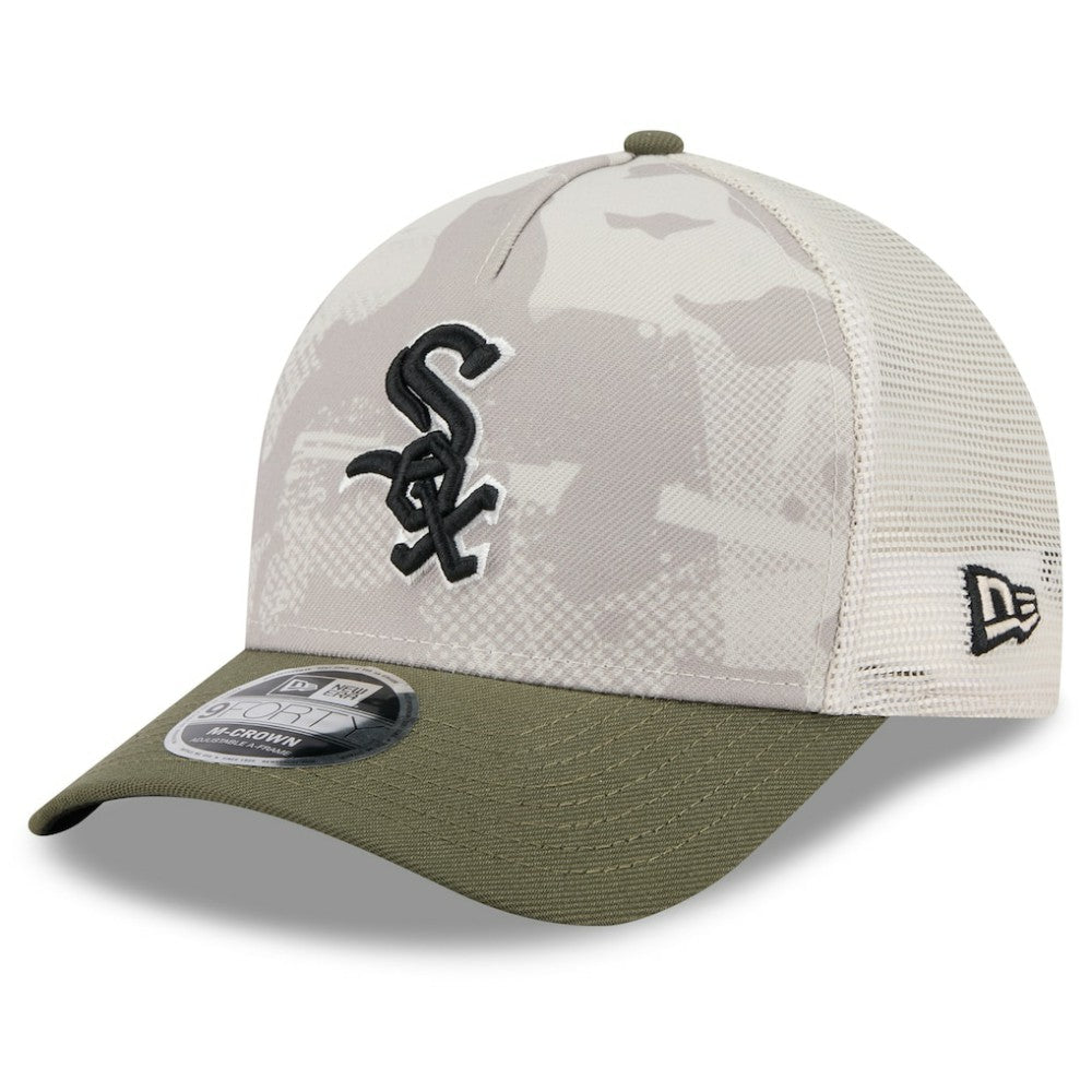 Chicago White Sox 2025 Armed Forces Day 9FORTY M-Crown A-Frame Adjustable Hat Light Beige/Olive