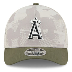 Los Angeles Angels 2025 Armed Forces Day 9FORTY M-Crown A-Frame Adjustable Hat Light Beige/Olive